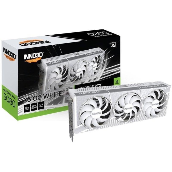 INNO3D GeForce RTX 5080 X3 OC 16GB GDDR7 Reflex 2 RTX AI DLSS4 Blanca