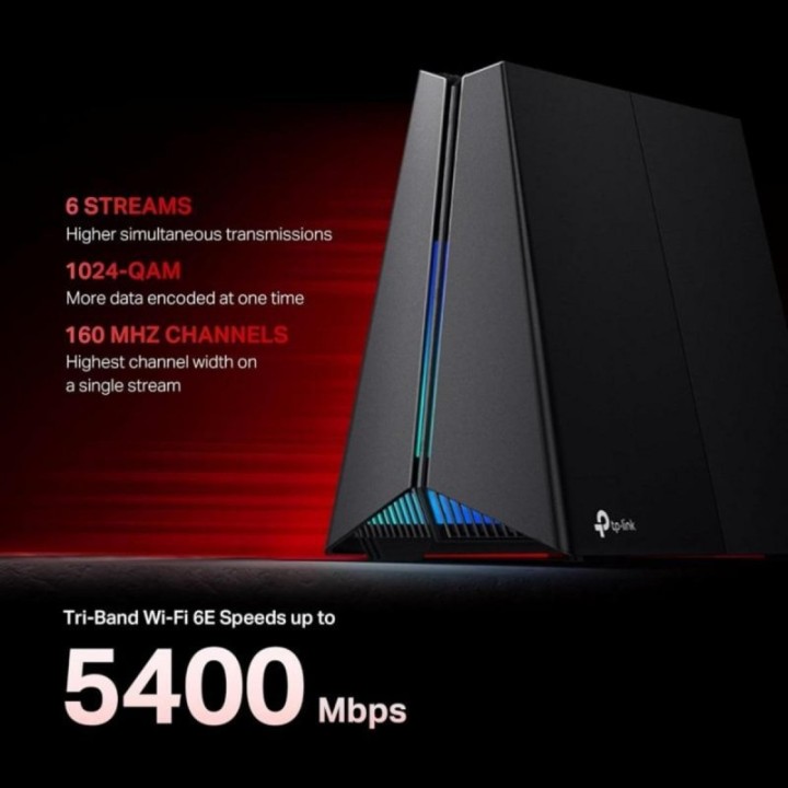 TP-Link Archer GXE75 Router Gaming Triple Banda WiFi 6E AXE5400 Puerto 2.5G EasyMesh