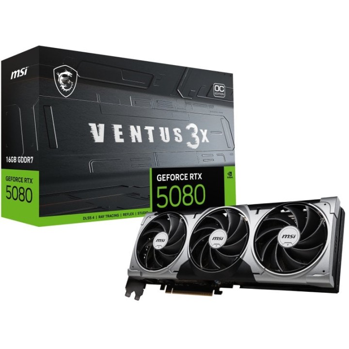 MSI GeForce RTX 5080 VENTUS 3X OC 16GB GDDR7 Reflex 2 RTX AI DLSS4