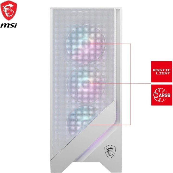 MSI MAG FORGE 320R AIRFLOW ARGB Mid Tower mATX Cristal Templado USB 3.2 Blanca