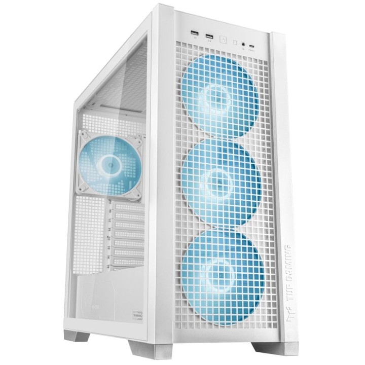 ASUS TUF Gaming GT302 ARGB Midi Tower EATX Cristal Templado USB-C Blanca