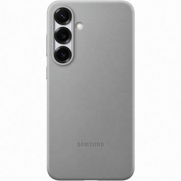 Samsung Funda de Cuero Vegano Gris para Galaxy S25 Plus