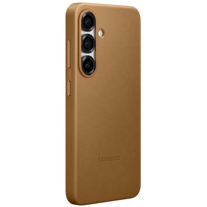 Samsung Funda de Cuero Vegano Marrón para Galaxy S25