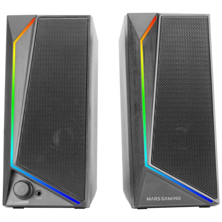 Mars Gaming MS72 Altavoces Gaming 15W RGB Flow 2 Drivers Activos Chipset DSP USB Jack 3.5mm Negro