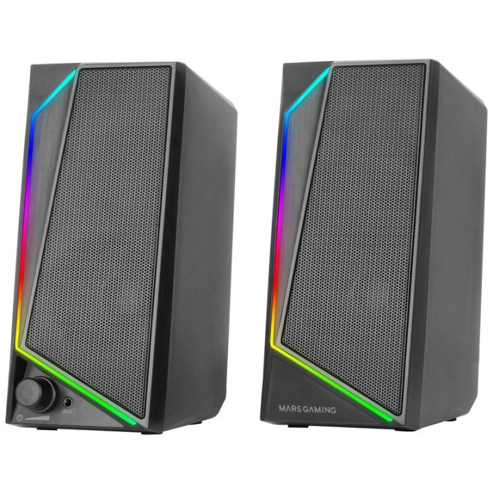 Mars Gaming MS72 Altavoces Gaming 15W RGB Flow 2 Drivers Activos Chipset DSP USB Jack 3.5mm Negro