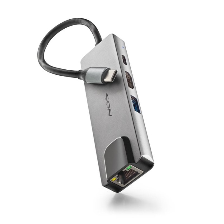 NGS Wonderdock Supra Adaptador Multipuerto USB-C a 1x USB 3.0/1x USB-C PD 100W/1x HDMI 4K/1x RJ-45