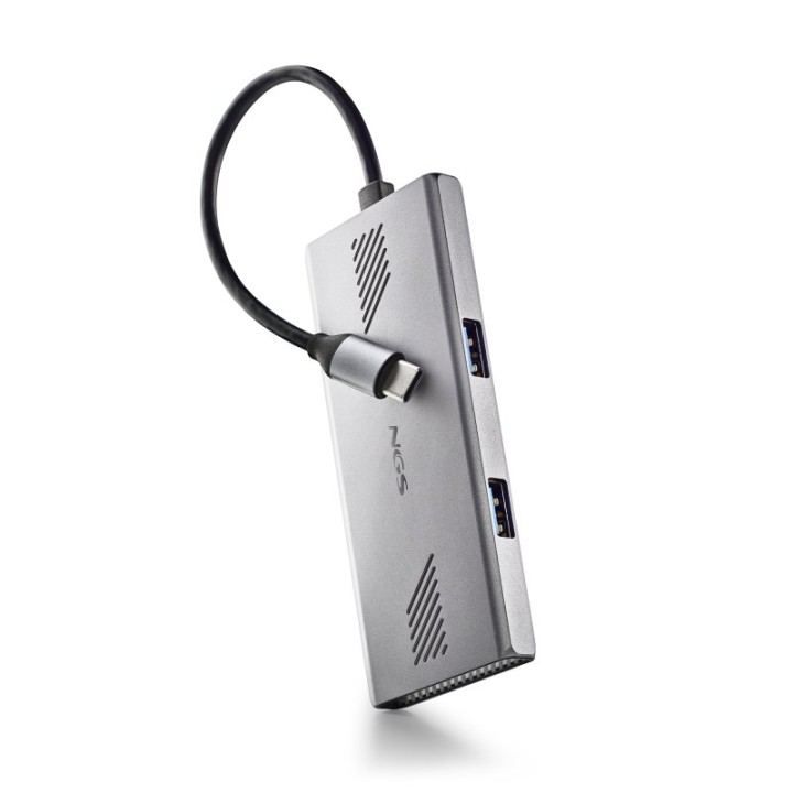 NGS WONDERDUO-C Adaptador Multipuerto USB-C 3.0 a 2x USB-C + 2x USB-A 5Gbps Aluminio