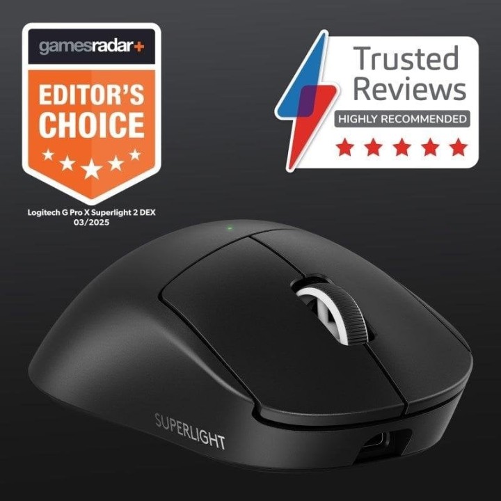 Logitech PRO X SUPERLIGHT 2 DEX Ratón Gaming Inalámbrico para Diestros 44000 DPI Negro