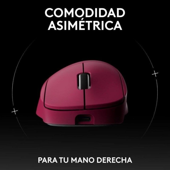 Logitech PRO X SUPERLIGHT 2 DEX Ratón Gaming Inalámbrico para Diestros 44000 DPI Magenta