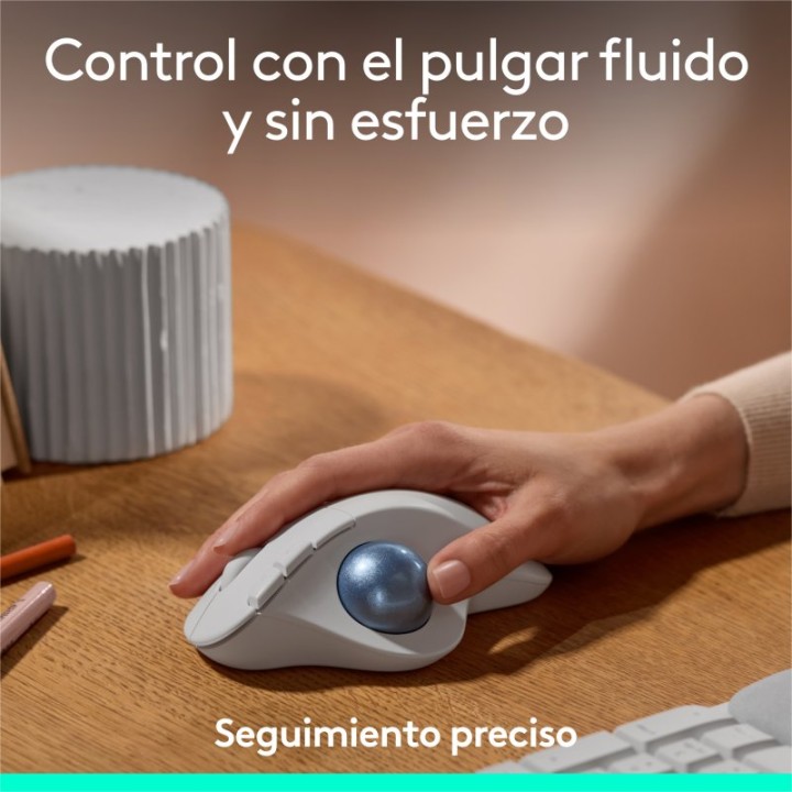Logitech Ergo Series ERGO M575S Ratón Inalámbrico Bluetooth Trackball 2000 DPI Blanco