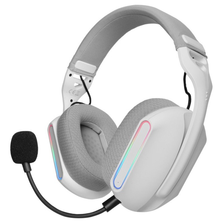 Mars Gaming MHW-PRO Auriculares Inalámbricos 7.1 ARGB Flow Bluetooth 5.3 Micrófono Dual Blancos