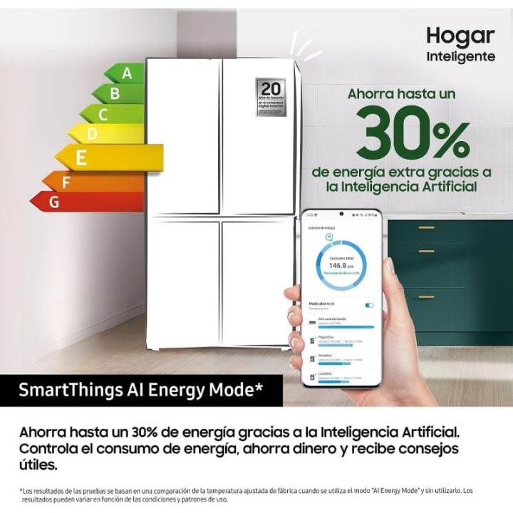 Samsung RF59C70TES9/ES Frigorífico Americano Nofrost 649 L E Inox