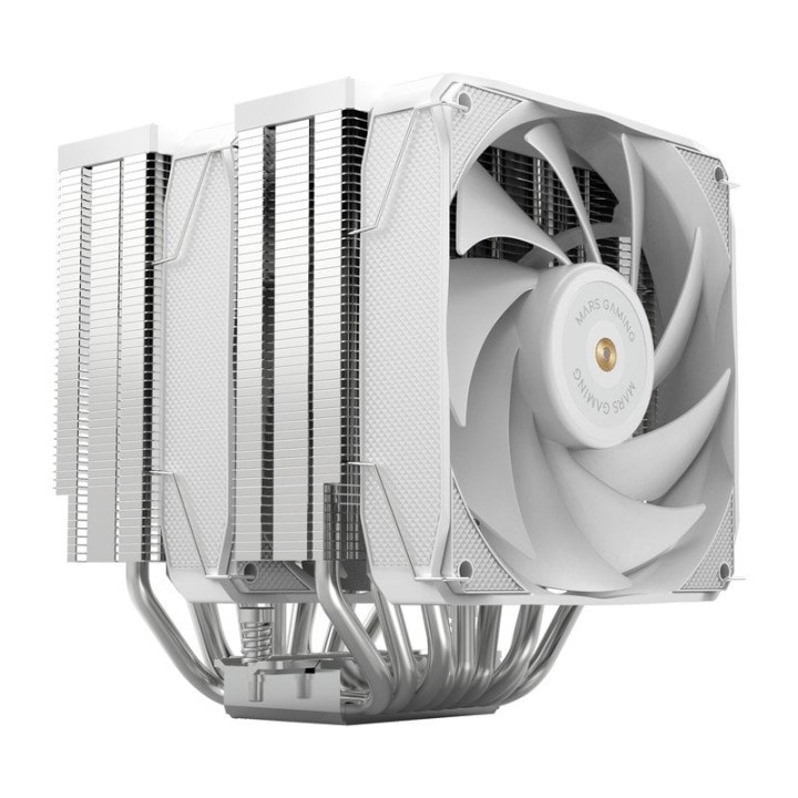 Mars Gaming MCPU-XU9 Disipador CPU Doble Torre TDP 400W 2x Ventiladores FDB 9 Heatpipes BPH Blanco