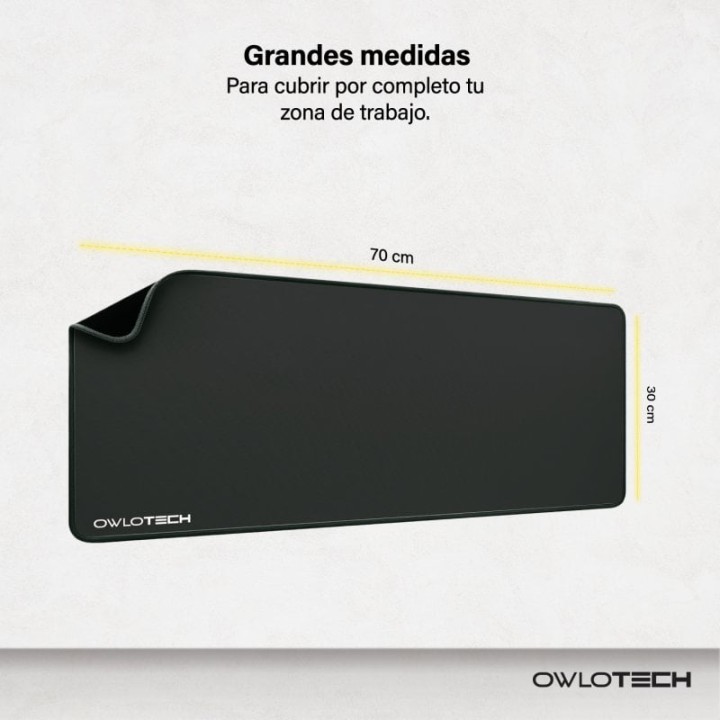 Owlotech Mousepad 70x30cm 2mm Alfombrilla Basic Extended Negra