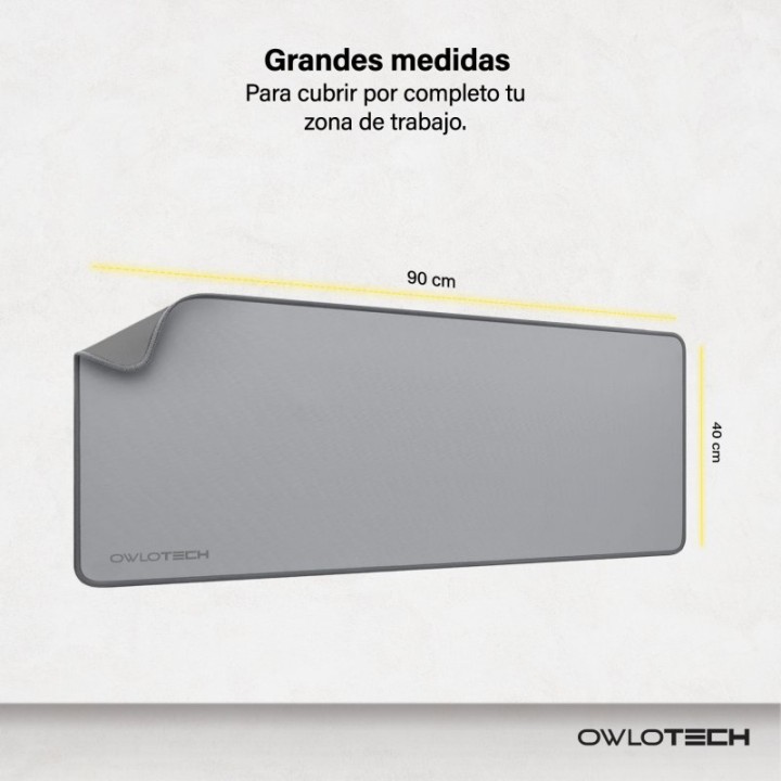 Owlotech Mousepad 90x40cm 2mm Alfombrilla Basic Extended Gris