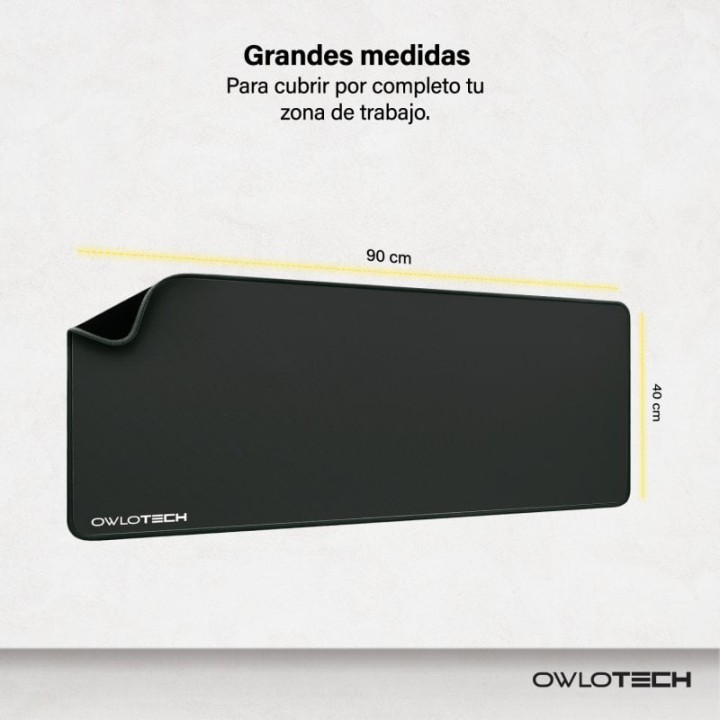 Owlotech Mousepad 90x40cm 2mm Alfombrilla Basic Extended Negra