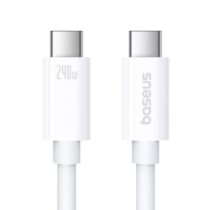 Baseus Superior 2 Cable Carga Rápida 240W USB4 40Gbps USB-C a USB-C 1.8m Blanco