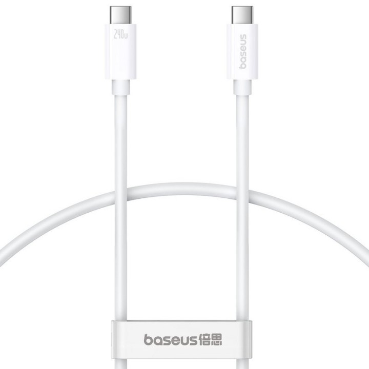 Baseus Superior 2 Cable Carga Rápida 240W USB4 40Gbps USB-C a USB-C 1.8m Blanco