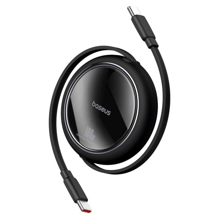 Baseus Free2Draw Cable de Carga Rápida Retráctil 100W USB-C a USB-C 1m Negro