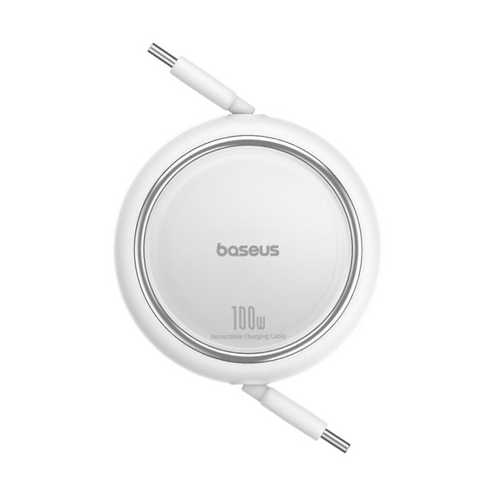 Baseus Free2Draw Cable de Carga Rápida Retráctil 100W USB-C a USB-C 1m Blanco