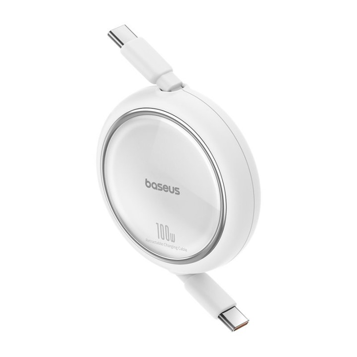 Baseus Free2Draw Cable de Carga Rápida Retráctil 100W USB-C a USB-C 1m Blanco