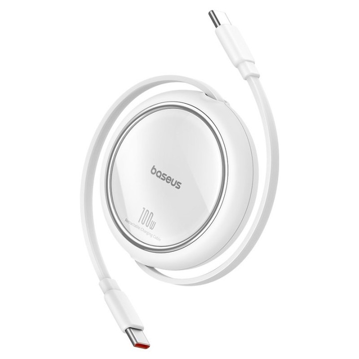 Baseus Free2Draw Cable de Carga Rápida Retráctil 100W USB-C a USB-C 1m Blanco