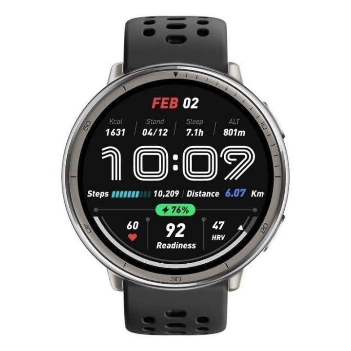 Amazfit Active 2 R Smartwatch 1,32" 2,000nits Mapas Offline Plata Correa Negra
