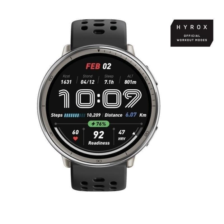 Amazfit Active 2 R Smartwatch 1,32" 2,000nits Mapas Offline Plata Correa Negra