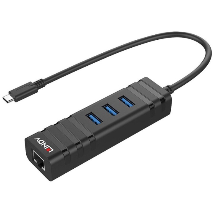 Lindy 43249 Hub de Interfaz USB 3.2 Gen 1 (3.1 Gen 1) Type-C 5000 Mbit/s Negro