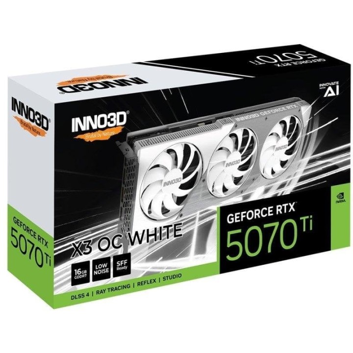 Inno3D GeForce RTX 5070 Ti X3 OC 16GB GDDR7 Reflex 2 RTX AI DLSS4 Blanca
