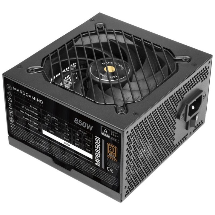 Mars Gaming Mpb850si Fuente Alimentación Atx 850w 7 Años Garantía 80plus Bronze 90% Negro