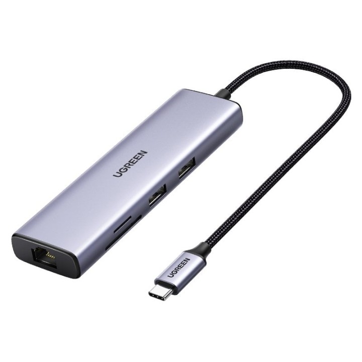 Ugreen 60515 Hub 7in1 USB-C a HDMI/3x USB 3.2/USB-C/SD/Micro SD Gris