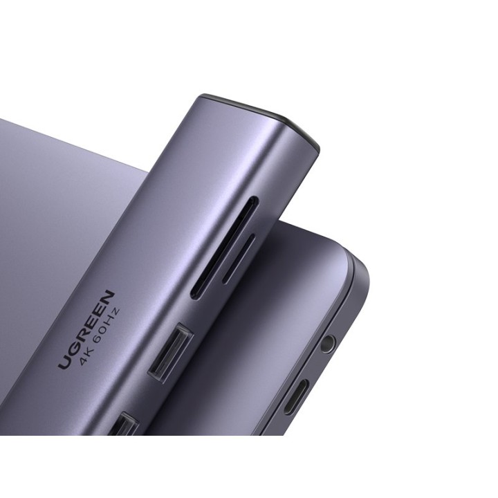 Ugreen 60515 Hub 7in1 USB-C a HDMI/3x USB 3.2/USB-C/SD/Micro SD Gris