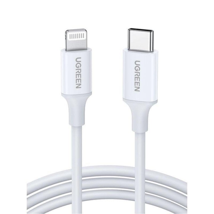 Cable Lightning Ugreen 10493 1 m Blanco USB-C carga rápida MFI
