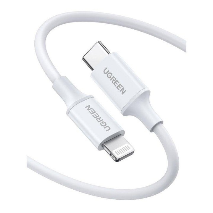 Cable Lightning Ugreen 10493 1 m Blanco USB-C carga rápida MFI