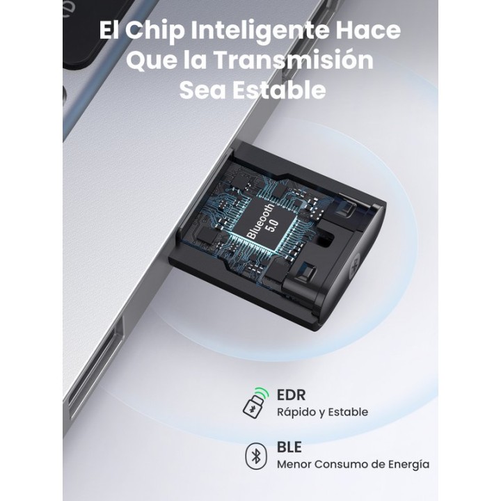 Ugreen 80889 Adaptador USB Bluetooth 5.0 Negro