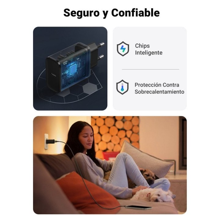Ugreen 10191 Cargador Carga Rápida 20W USB-C Negro