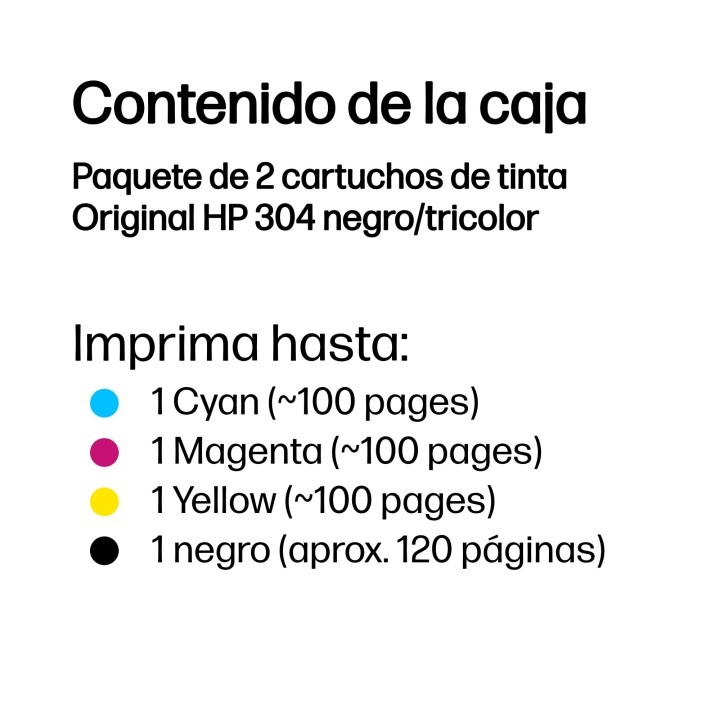Tinta HP 304 Pack Negro/Tricolor 4ml/2ml (3JB05AE)