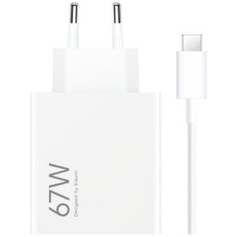 Xiaomi Adaptador de Corriente Carga Rápida 67W HyperCharge Combo USB-A Blanco + Cable USB-A a USB-C
