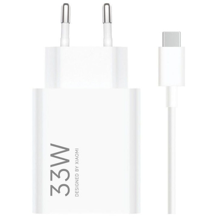 Xiaomi Adaptador de Corriente de Carga Rápida 33W USB-A Blanco + Cable USB-A a USB-C