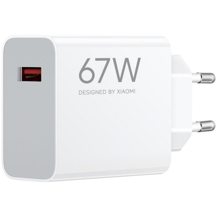 Xiaomi Adaptador de Corriente de Carga Rápida HyperCharge 67W USB-A Blanco