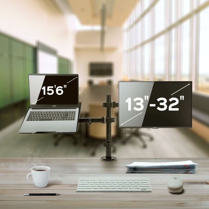 UNYKAch UK1420 Soporte Monitor de Escritorio con Soporte de Portátiles para Pantallas 13-32"