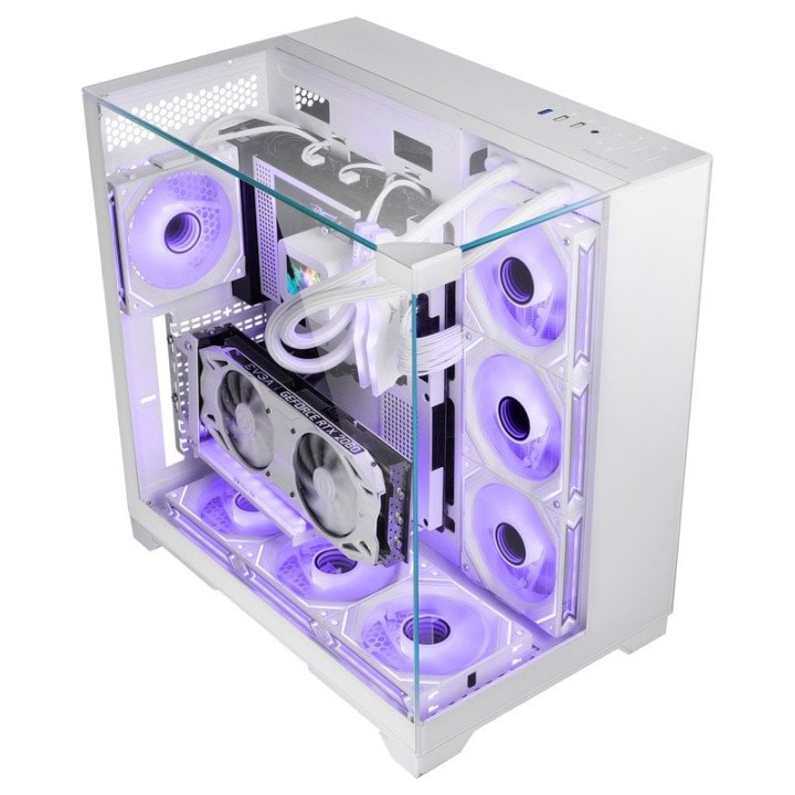 Mars Gaming Mc-vision Caja Atx Triple Cristal Templado Sin Marco Diseño Doble Cámara Usb 3.0 Blanco
