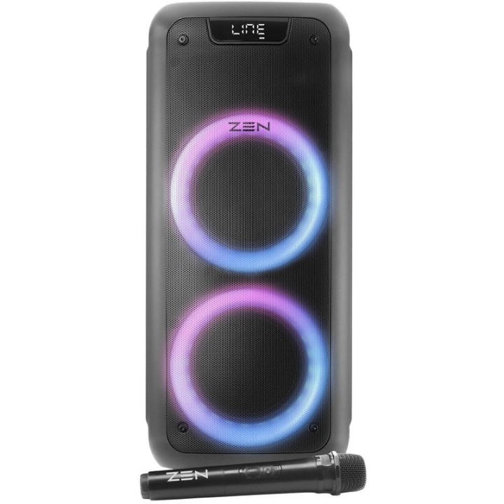 Zen Phoenix Altavoz Bluetooth con Iluminación LED y Micrófono Inalámbrico 25W RMS Negro