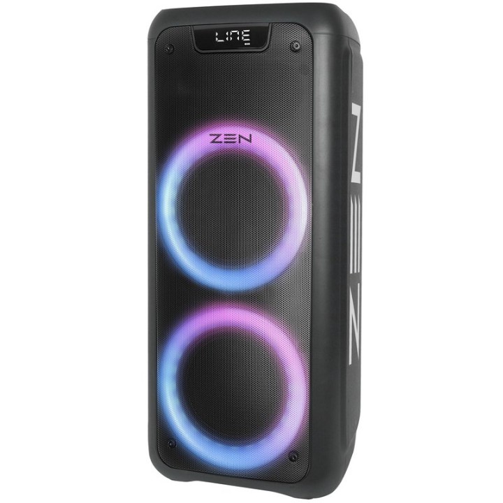 Zen Phoenix Altavoz Bluetooth con Iluminación LED y Micrófono Inalámbrico 25W RMS Negro