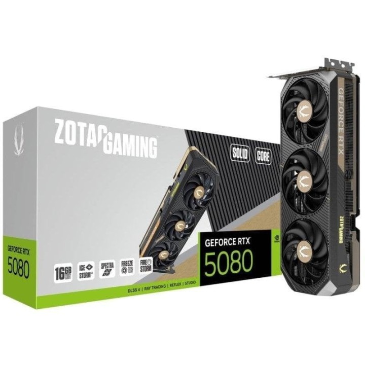 ZOTAC GAMING GeForce RTX 5080 SOLID CORE 16GB GDDR7 Reflex 2 RTX AI DLSS4