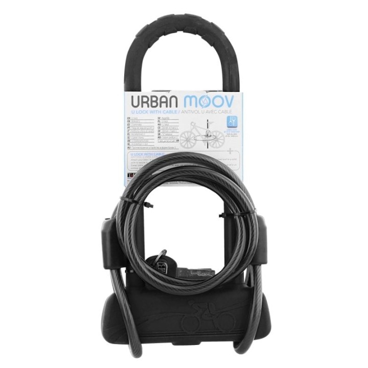 TnB UMULOCKXL Candado en U de Seguridad Nivel 7 con Llave para Patinete Eléctrico y Bicicleta XL Negro