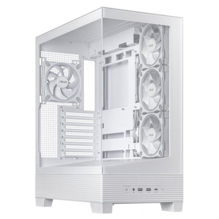 ASUS A31 PLUS ARGB Mid Tower ATX Doble Cristal Templado USB-C Blanca