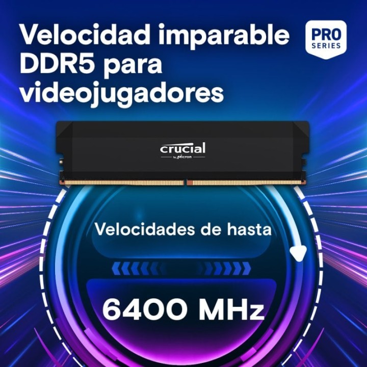 Crucial Pro OC DDR5 6000MHz 32GB 2x16GB CL36 Intel XMP 3.0 y AMD EXPO
