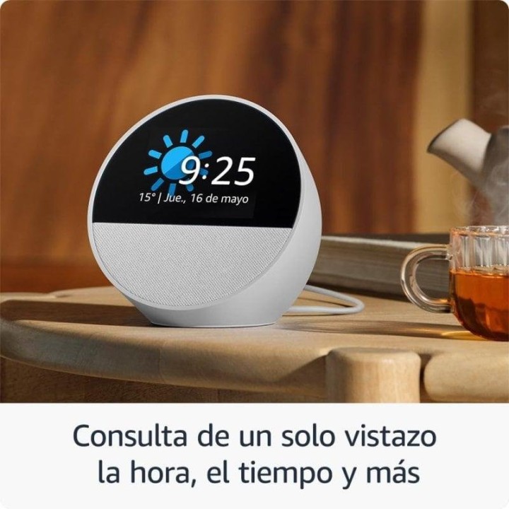Amazon Echo Spot 2024 Despertador Inteligente con Sonido de Calidad y Alexa Negro